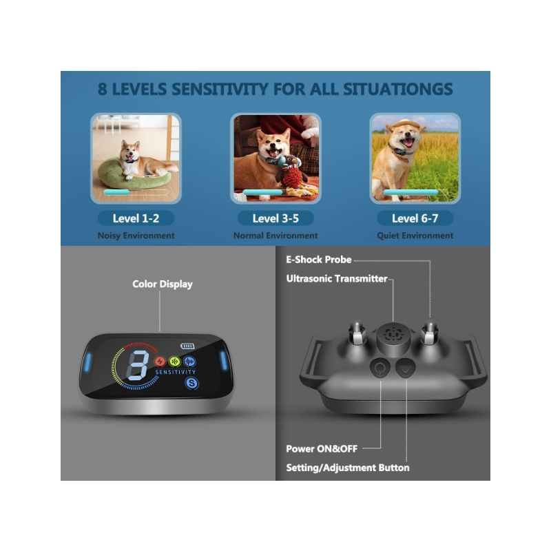 Dispositivo contra ladridos para perros y mascotas, Collar de entrenamiento ultrasónico eléctrico inteligente pequeño para perros, deja de ladrar