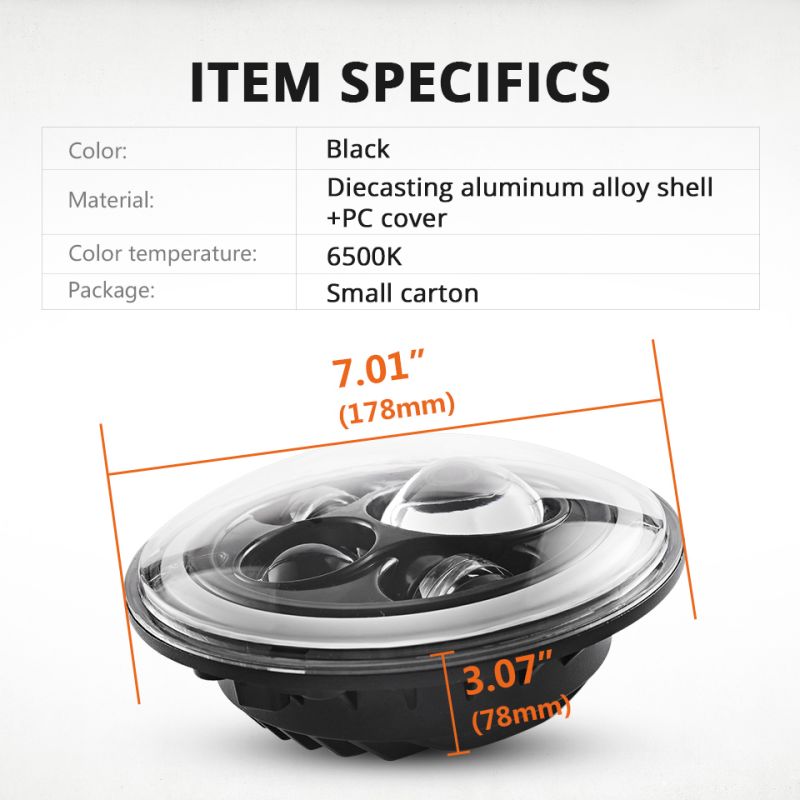 1 par de faros delanteros Led CO LIGHT de 7 pulgadas H4 DRL redondos de 7 pulgadas con Ojo de Ángel amarillo y blanco para Jeep Wrangler Lada Niva 4x4 60W