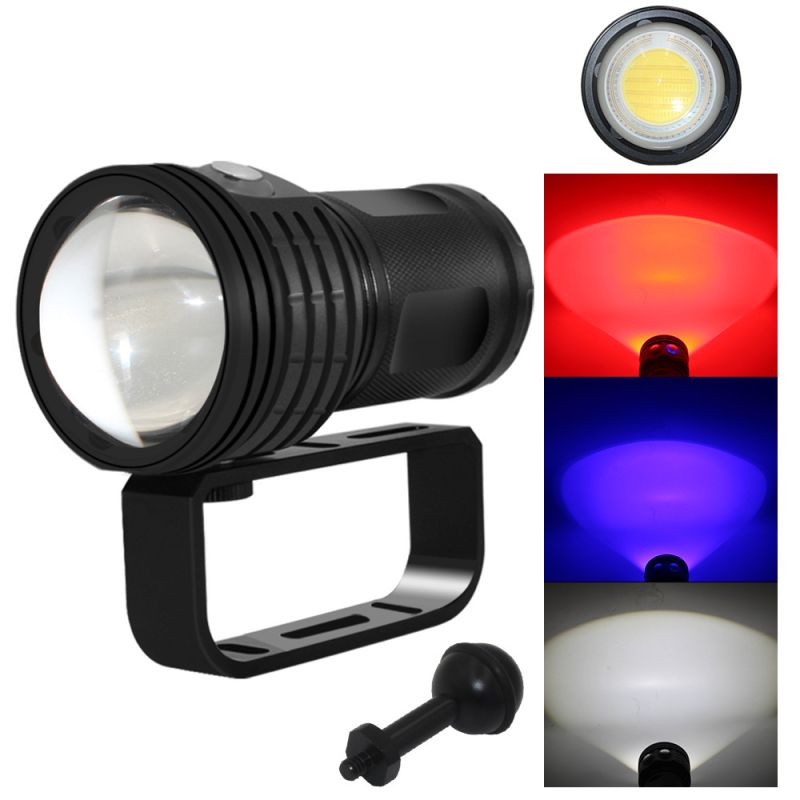 Linterna de buceo LED B12, luz subacuática de 80m, linterna para buceo, linterna para fotografía, linterna COB impermeable IPX8