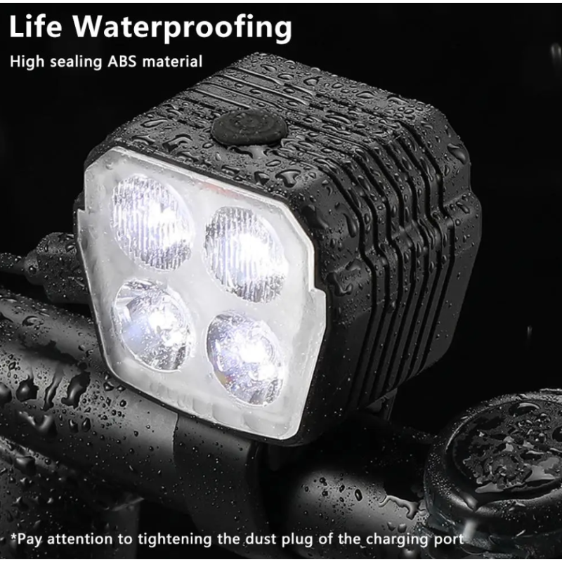 Bicycle Headlight Horn 2-In-1 mtb Bike Near And Far Lights 2/4 Lamp Beaded Wire Control Bell Horn Bike Accessories