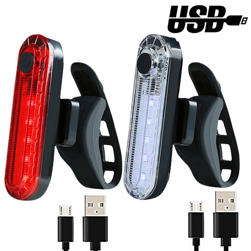 Luz trasera para bicicleta, recargable por USB, luces traseras ultrabrillantes rojas que se adaptan a cualquier bicicleta/casco