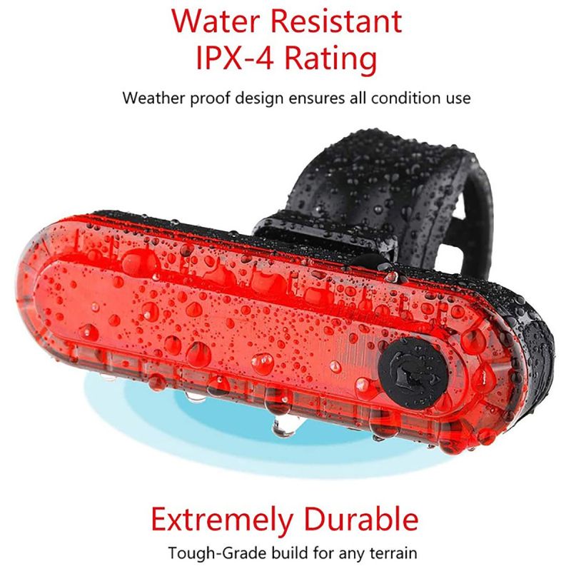 Luz trasera para bicicleta, recargable por USB, luces traseras ultrabrillantes rojas que se adaptan a cualquier bicicleta/casco