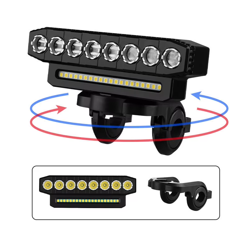 Luz delantera para bicicleta recargable por USB, 120 dB, bocina para bicicleta, resistente al agua, timbre para bicicleta