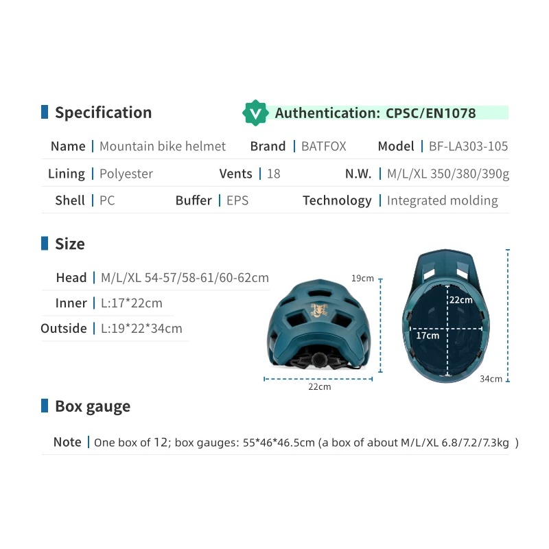 Casco de bicicleta BATFOX, casco de bicicleta de montaña, cascos para hombres, mujeres, adultos y jóvenes