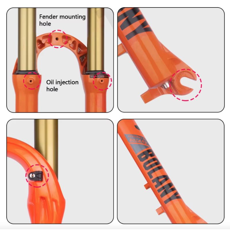 Horquilla de bicicleta de montaña bolany de 27,5/29 pulgadas con suspensión neumática y amortiguadora para descenso.