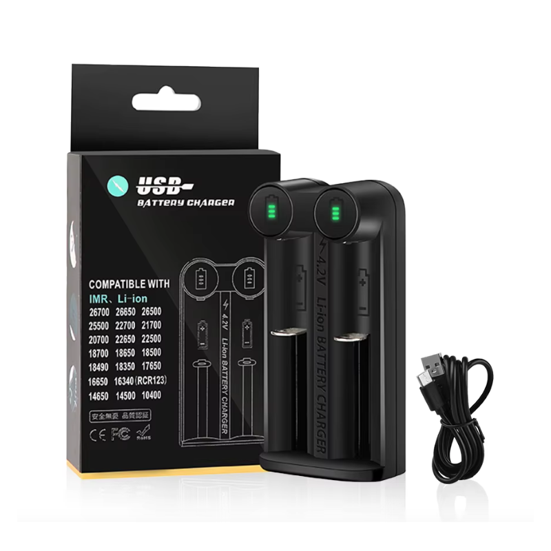 Cargador de batería 21700 para baterías de litio recargables 18650/CR123A/14500