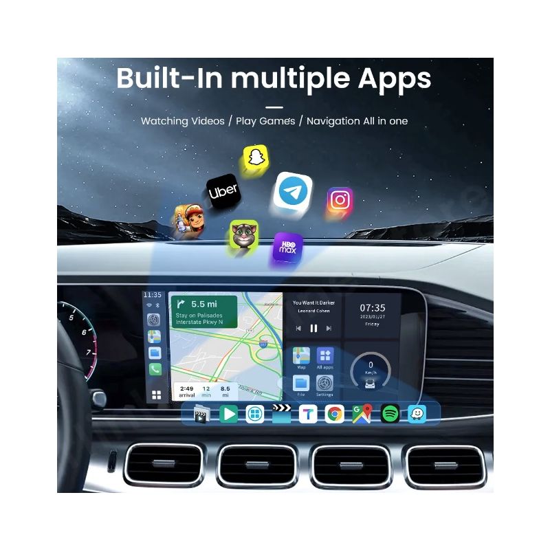CarlinKit Dispositivo de TV inteligente CarPlay Ai Box Android 13 con cable a inalámbrico CarPlay Android Auto para coches YouTube Netflix
