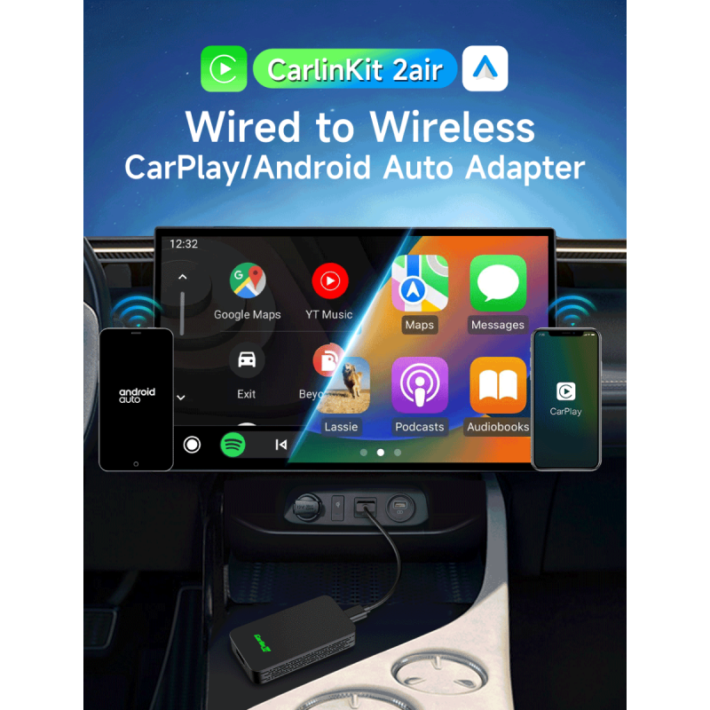 CarlinKit 2air 5.0 CarPlay Inalámbrico Android Auto Adaptador inalámbrico Smart Car Ai Box