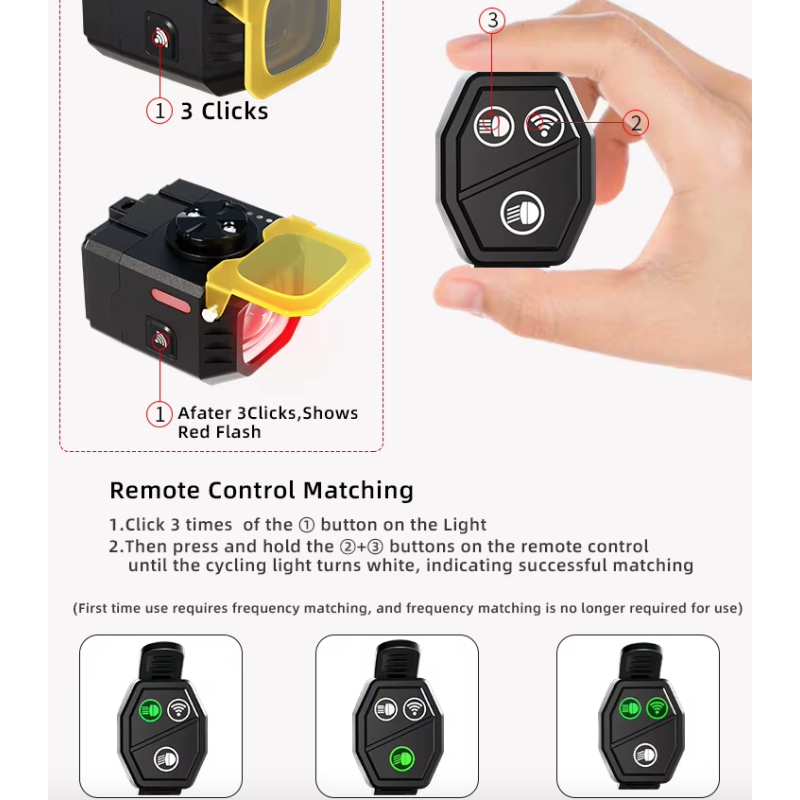 Luces delanteras de bicicleta con cable de corte colgante Nitebeam, luz delantera de bicicleta, luz de bicicleta con control remoto inalámbrico