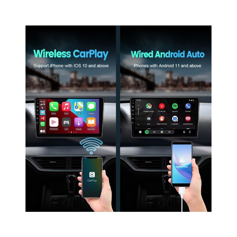 CarlinKit USB con cable/inalámbrico CarPlay Dongle con cable/inalámbrico Android Auto AI Box Mirrorlink BT conexión automática para Android Radio de coche