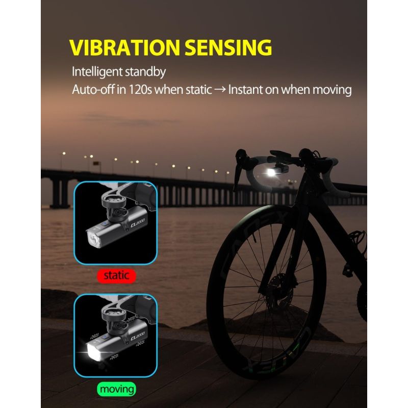 TOWILD CL2000 Bike Lights for Night Riding,2000LM Super Bright Bicycle Headlight,Waterproof Bike Front Light for Mountain Road Cycling Commuting