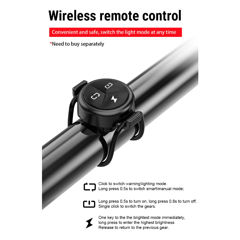 TOWILD CL600 luz frontal para bicicleta, lámpara LED recargable por USB, luz para bicicleta de 2000mAh, faro impermeable, accesorios para bicicleta