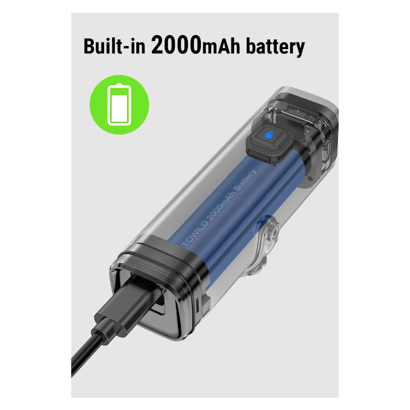 TOWILD CL600 luz frontal para bicicleta, lámpara LED recargable por USB, luz para bicicleta de 2000mAh, faro impermeable, accesorios para bicicleta