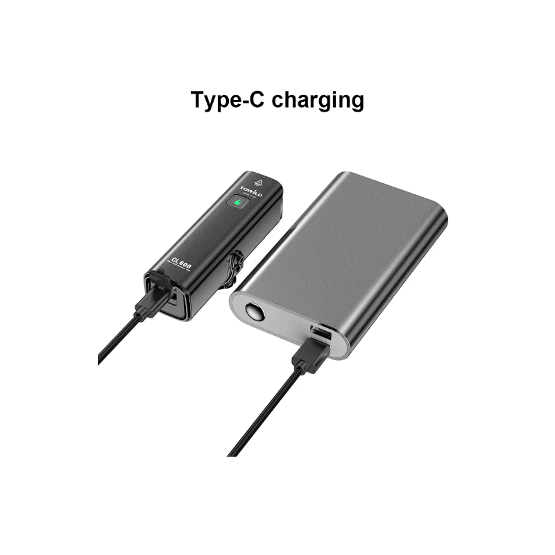 TOWILD CL600 luz frontal para bicicleta, lámpara LED recargable por USB, luz para bicicleta de 2000mAh, faro impermeable, accesorios para bicicleta