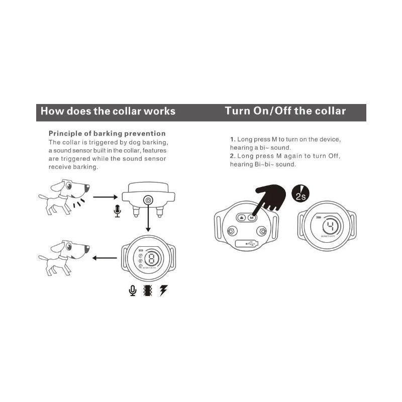 Collar de perro antiladridos automático inteligente, tapón de corteza recargable, deja de ladrar