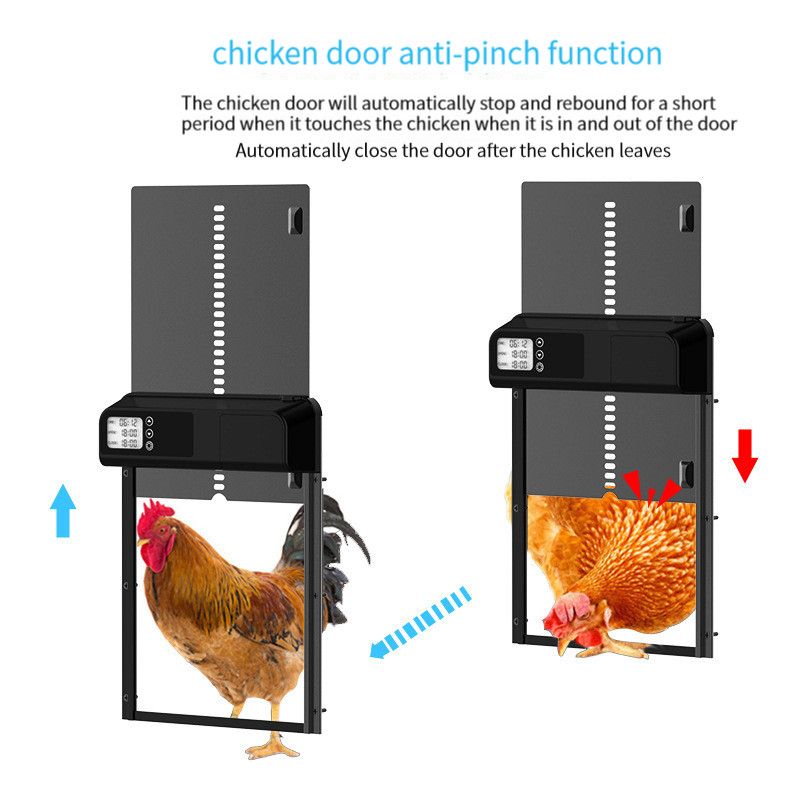 Temporizador automático para puerta de gallinero, Motor inteligente para puerta de casa de pollo, jaulas impermeables para mascotas, puerta, accesorios para granja al aire libre