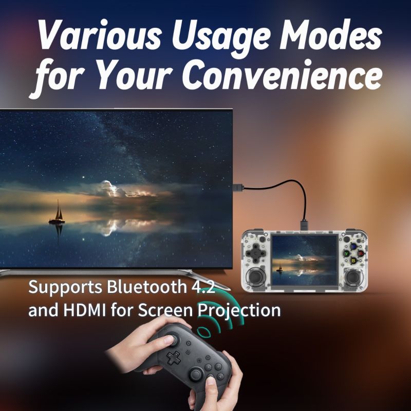 ANBERNIC-consola de juegos portátil RG35XX H, reproductor de vídeo Retro Linux H700, más de 5000 juegos clásicos, compatible con controlador inalámbrico/con cable WIFI