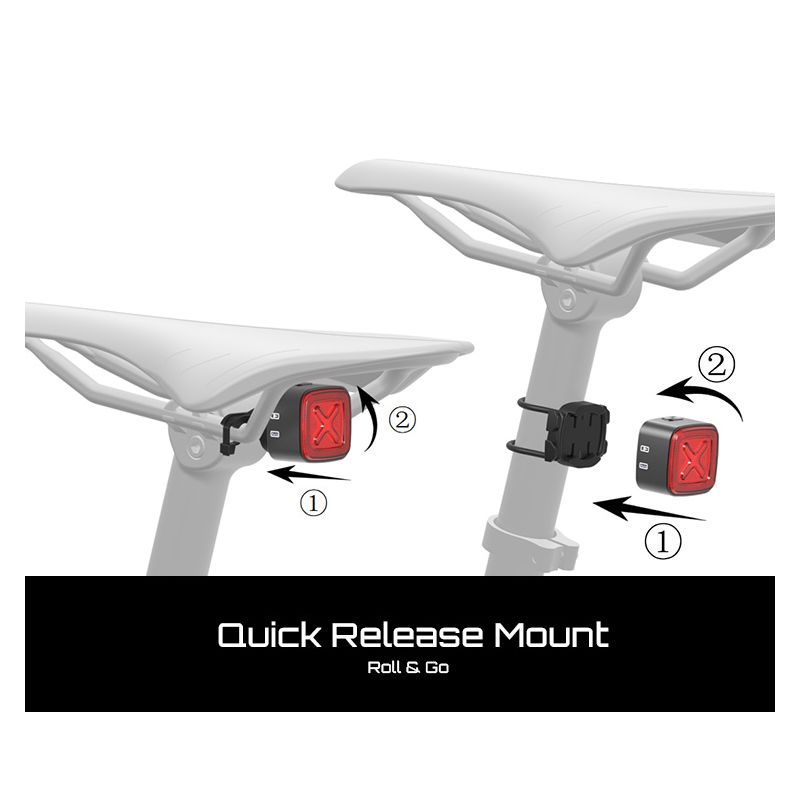 Luz trasera inteligente Enfitnix Cubelite III, luz de advertencia de freno de bicicleta, luz trasera ultrabrillante, luz LED de advertencia nocturna con carga USB