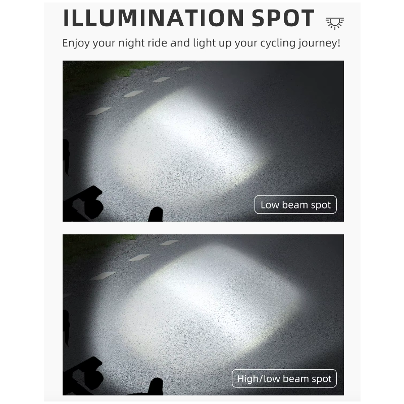 Luces delanteras de bicicleta con cable de corte colgante, 1600 LM, control remoto inteligente inalámbrico para bicicleta, faro alto