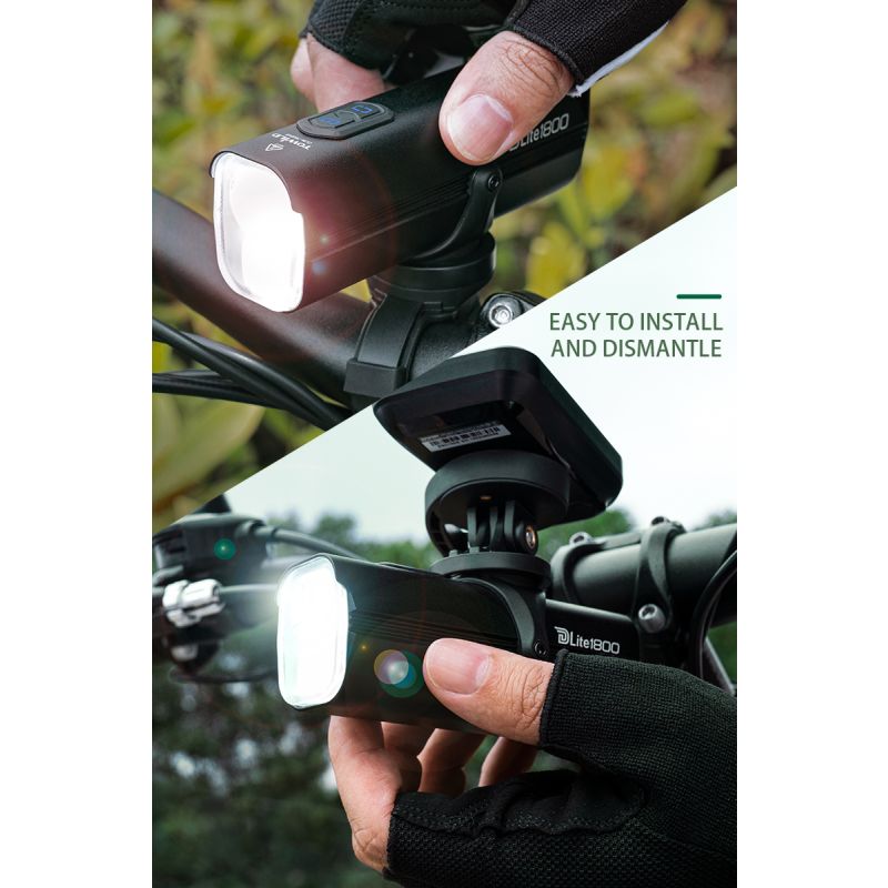 TOWILD DLite 1800 USB recargable bicicleta luz delantera lámpara LED 21700 5000mAh bicicleta luz impermeable bicicleta faro
