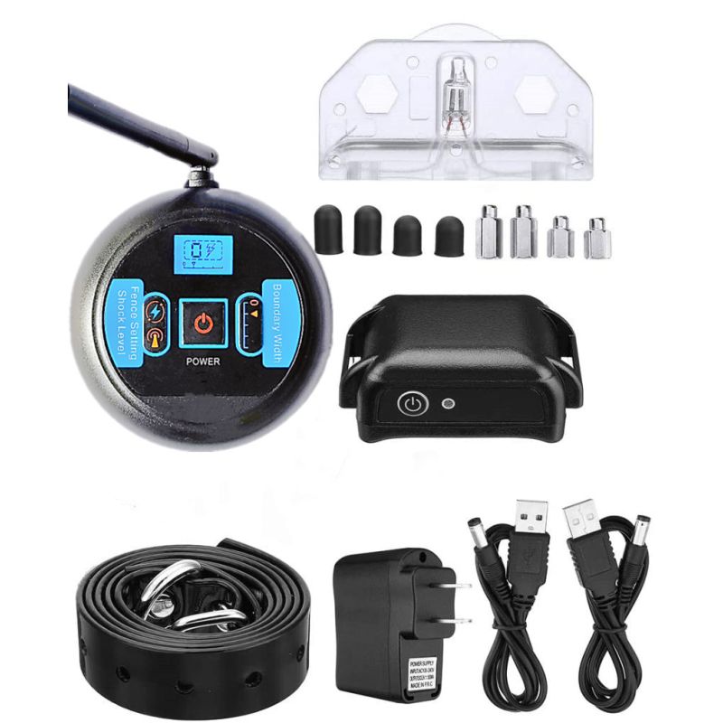 Sistema inalámbrico de valla eléctrica para perros, collar de entrenamiento impermeable recargable, valla eléctrica inalámbrica para perros y mascotas