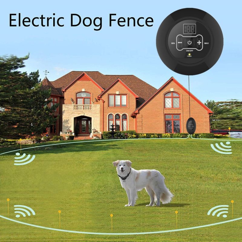 Sistema inalámbrico de valla eléctrica para perros, collar de entrenamiento impermeable recargable, valla eléctrica inalámbrica para perros y mascotas