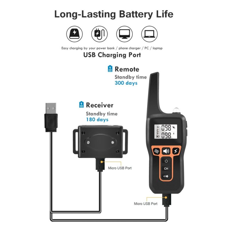 Collar de entrenamiento eléctrico para perros de 1000m, Collar de entrenamiento con Control remoto para mascotas, Collar recargable para Control de ladridos de perros, Collar de parada de choque