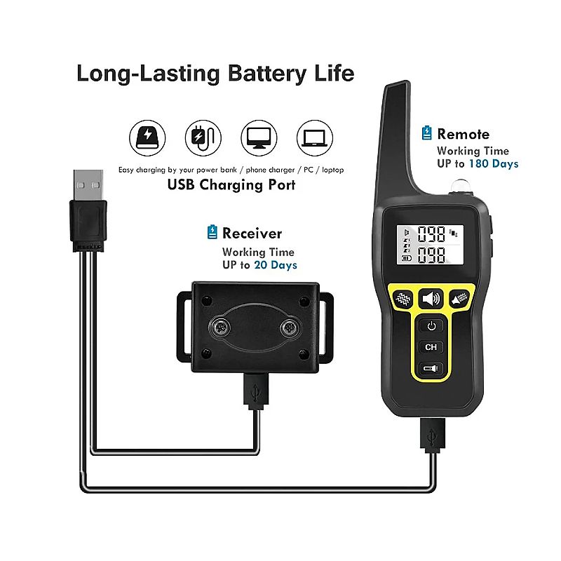 Collar de entrenamiento eléctrico para perros de 1000m, Collar de entrenamiento con Control remoto para mascotas, Collar recargable para Control de ladridos de perros, Collar de parada de choque