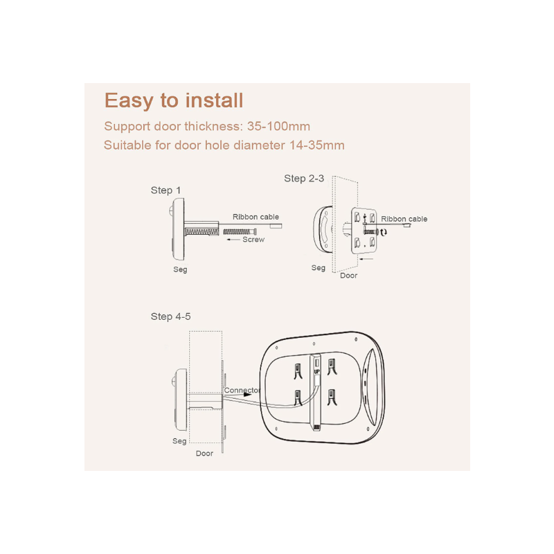 Mirilla digital para puerta, timbre con cámara, visión nocturna de 2,8 pulgadas, sesión de fotos, monitoreo digital de puerta para seguridad del hogar