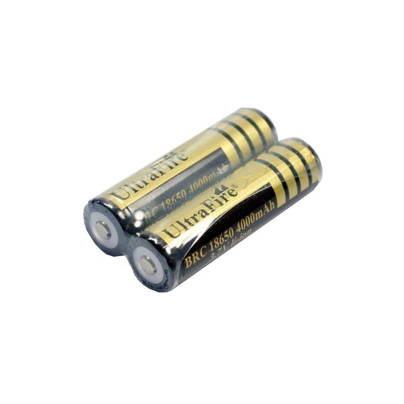 Ultrafire protegido BRC 4000mAH 3.7V 18650 Batería recargable de ion litio (1 par)