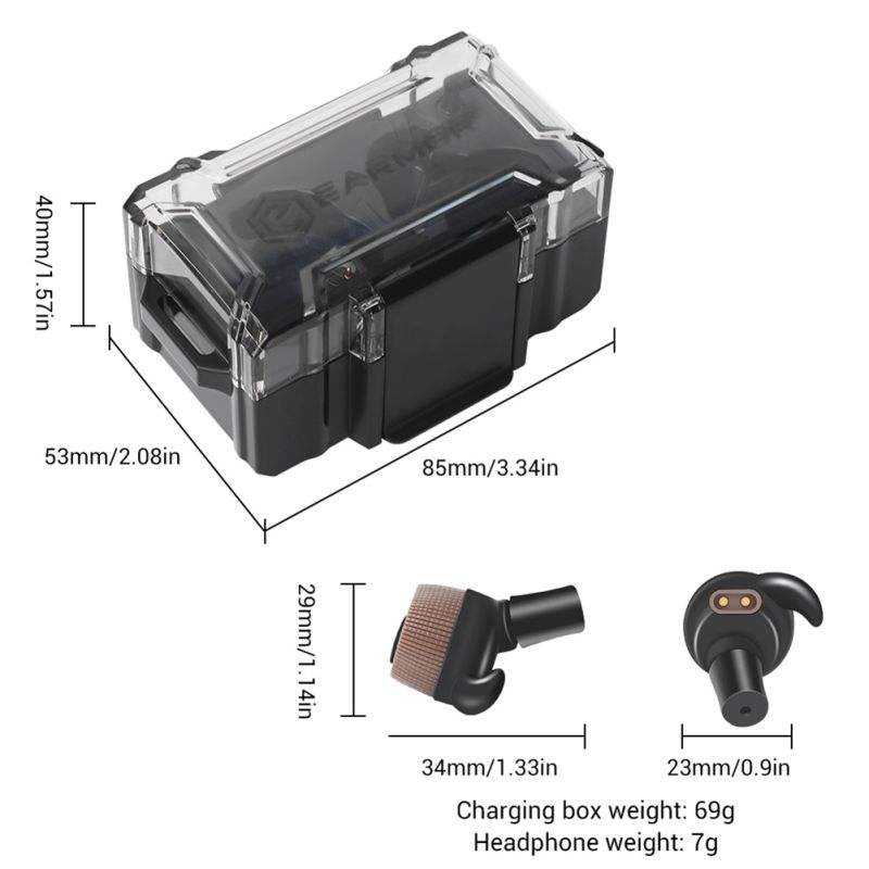 EARMOR M20 Auriculares tácticos con cancelación de ruido Auriculares electrónicos Orejeras para tiro / Para la aplicación de la ley Entorno de alto ruido