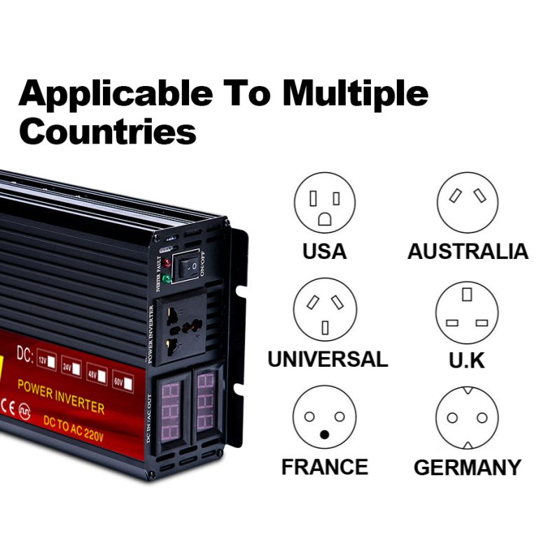 Inversor de corriente de onda sinusoidal pura EASUN 2000W 3000W 4000W 5000W 12V 24V 220V Transformador de voltaje DC 12V a AC 230V Convertidor