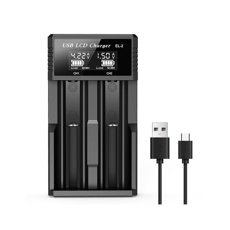 Cargador inteligente de batería LCD USB para batería de litio recargable 18650 de 3,7 V para batería AA/AAA NI-MH de 1,2 V