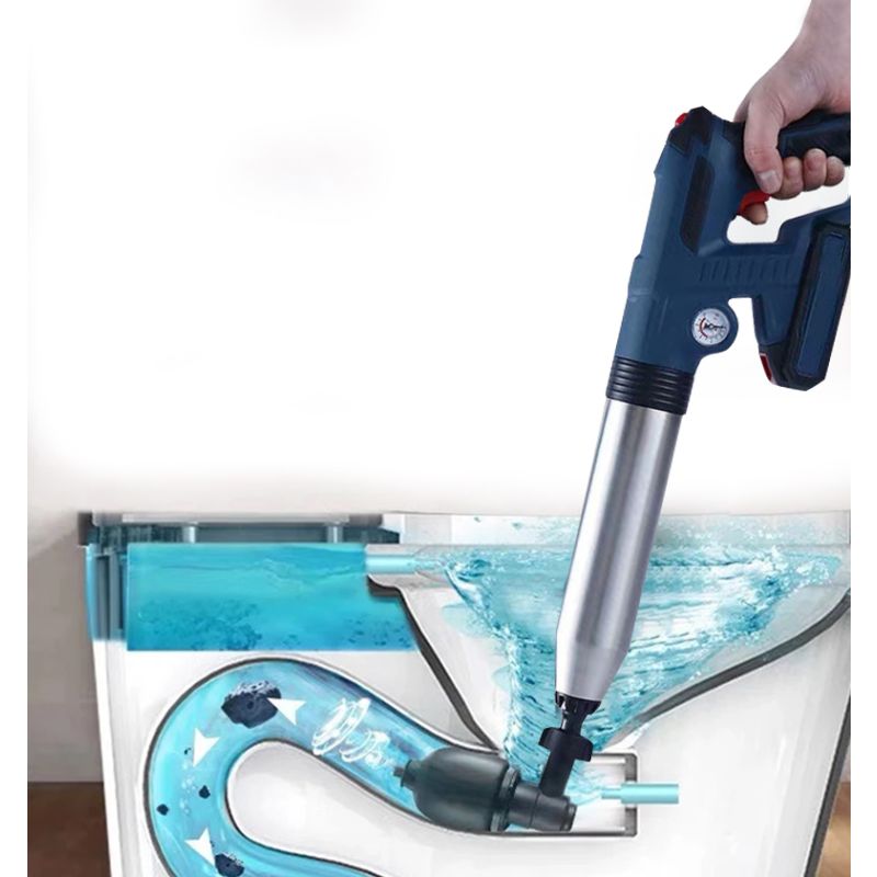 Herramientas eléctricas de dragado de alcantarillado, desatascadores de inodoro obstruidos, pistola de desatascador de drenaje de aire, limpiador de drenaje de aire de alta presión