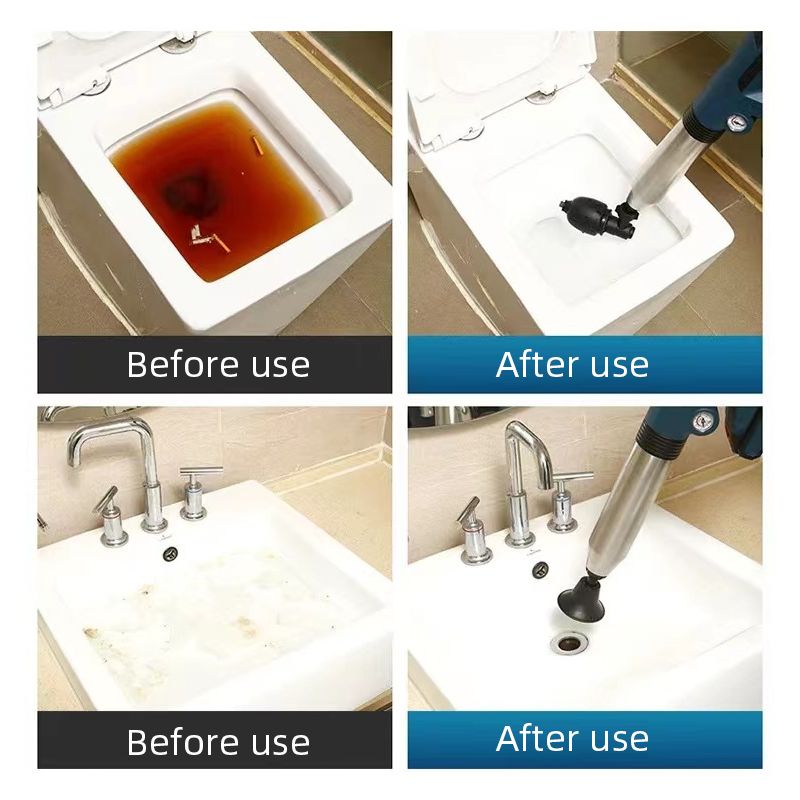 Herramientas eléctricas de dragado de alcantarillado, desatascadores de inodoro obstruidos, pistola de desatascador de drenaje de aire, limpiador de drenaje de aire de alta presión