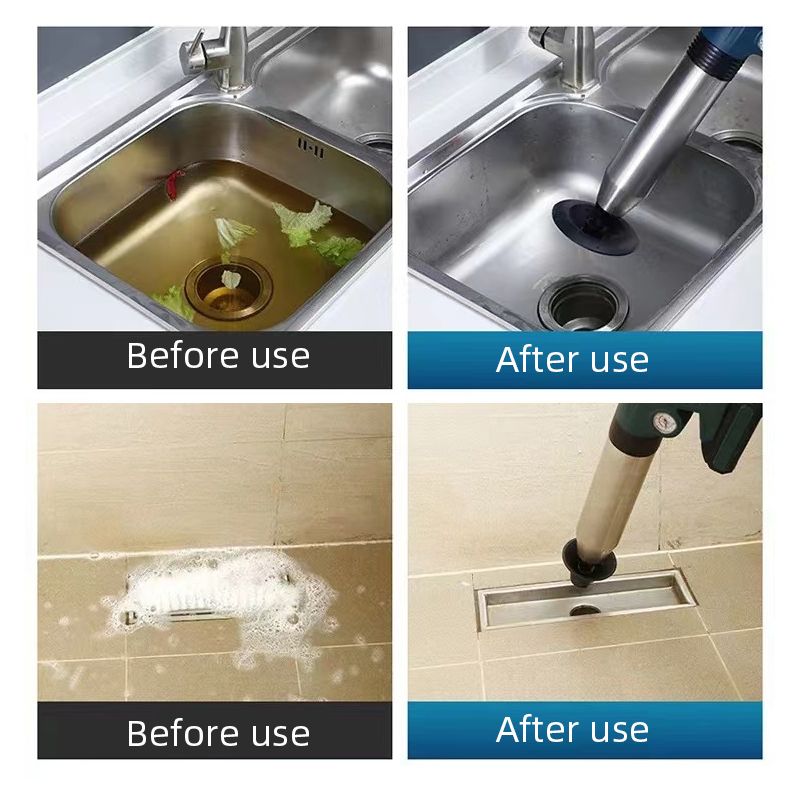 Herramientas eléctricas de dragado de alcantarillado, desatascadores de inodoro obstruidos, pistola de desatascador de drenaje de aire, limpiador de drenaje de aire de alta presión