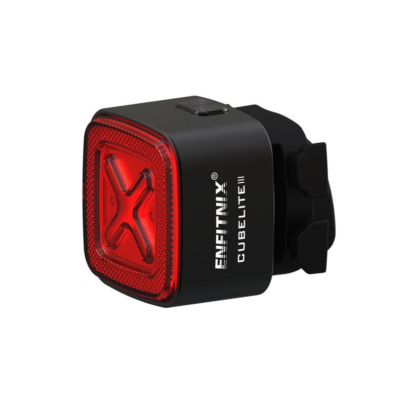 Luz trasera inteligente Enfitnix Cubelite III, luz de advertencia de freno de bicicleta, luz trasera ultrabrillante, luz LED de advertencia nocturna con carga USB