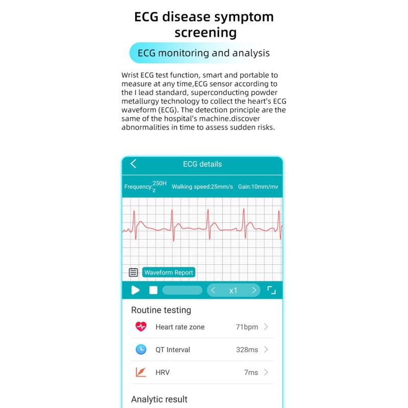 EP01 glucosa en sangre azúcar reloj inteligente ECG  PPG HRV frecuencia cardíaca temperatura 1,47 