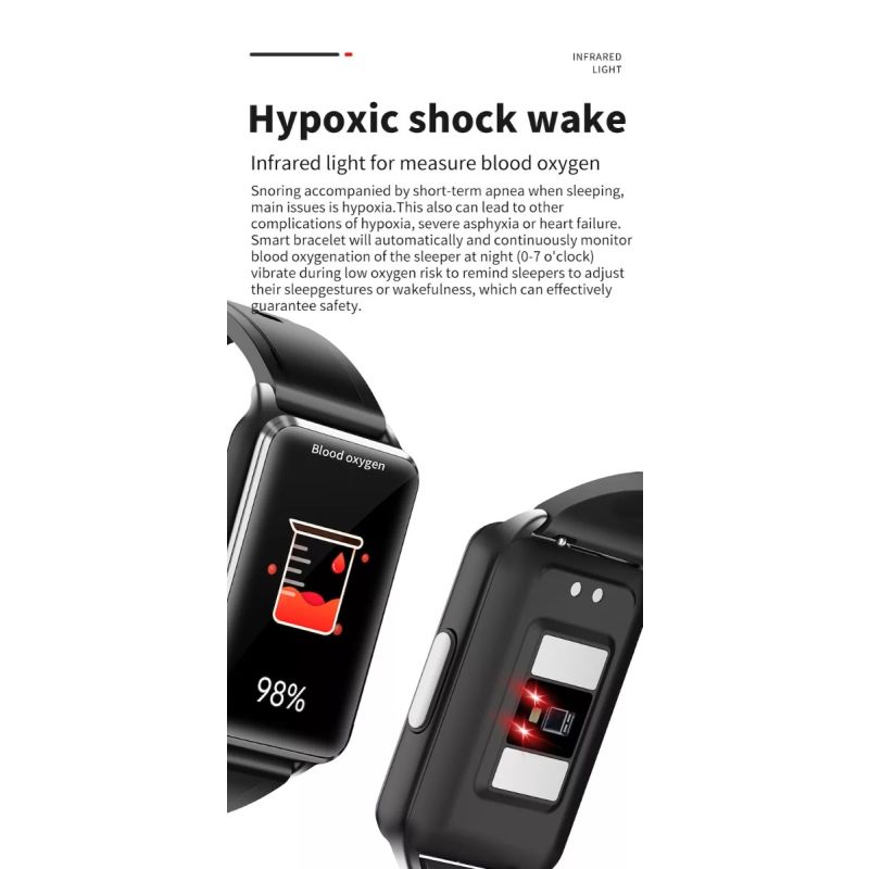 EP02 glucosa en sangre azúcar reloj inteligente ECG  PPG HRV frecuencia cardíaca temperatura 1,57 