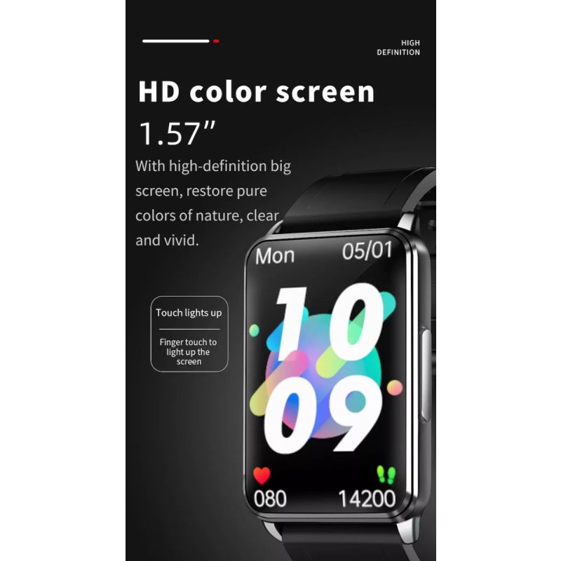 EP02 glucosa en sangre azúcar reloj inteligente ECG  PPG HRV frecuencia cardíaca temperatura 1,57 