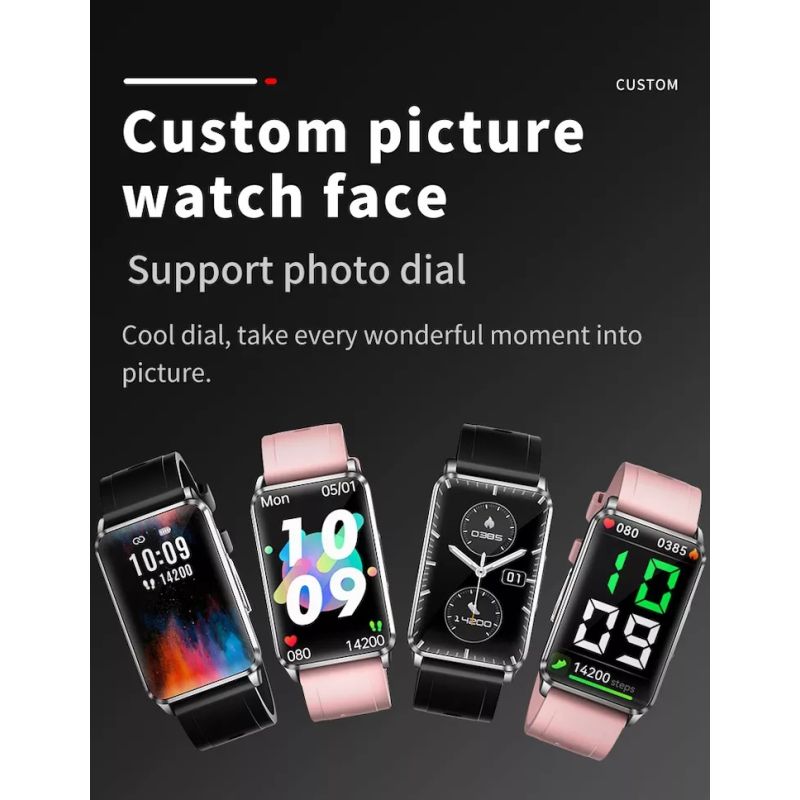 EP02 glucosa en sangre azúcar reloj inteligente ECG  PPG HRV frecuencia cardíaca temperatura 1,57 