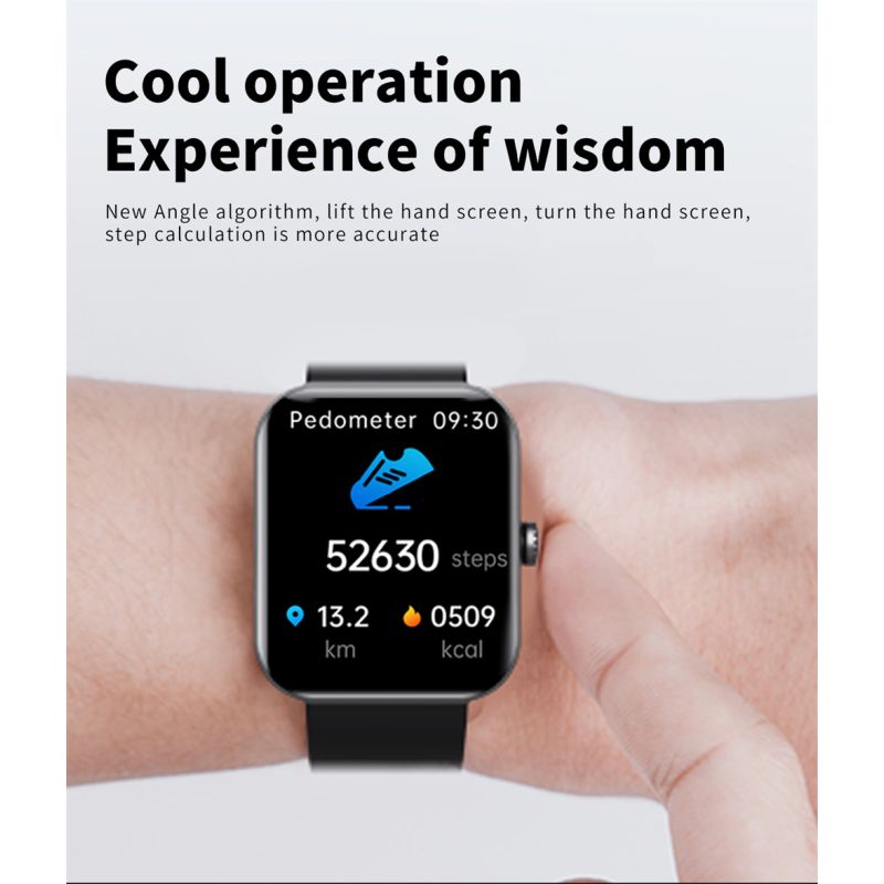 F57L Smart Watch Blood Glucose Blood Pressure Heart Rate Temperature Monitoring Sport Monitoring 1.91 Inch Sn