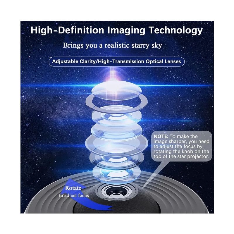 Luz nocturna Proyector de galaxia Proyector de cielo estrellado Lámpara de planetario giratoria de 360 °