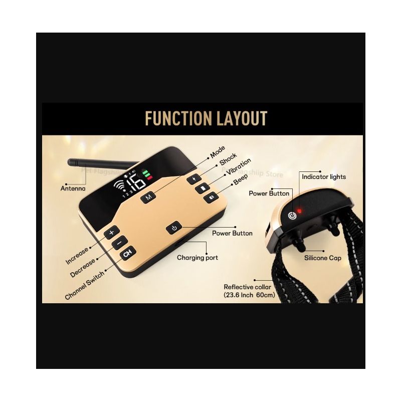 Cerca electrónica inalámbrica para mascotas y collar de entrenamiento para perros con descarga eléctrica