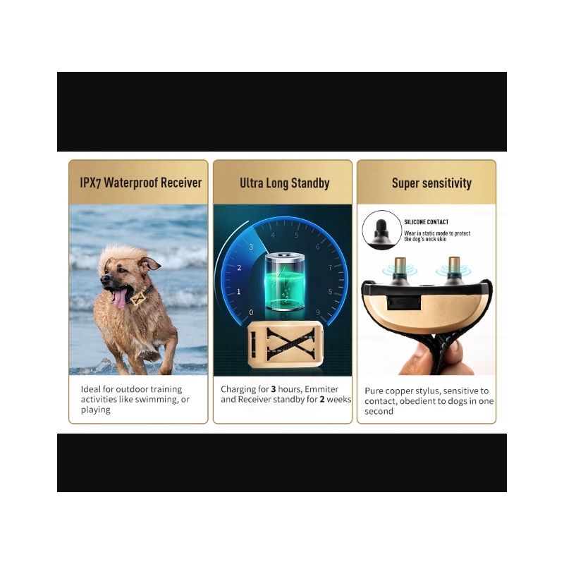 Cerca electrónica inalámbrica para mascotas y collar de entrenamiento para perros con descarga eléctrica