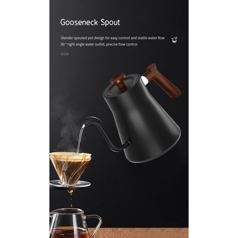 Hervidor eléctrico con cuello de cisne, control de temperatura en tiempo real, caldera de agua caliente
