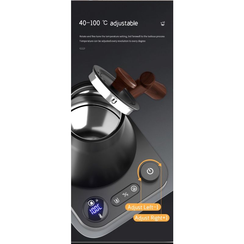 Hervidor eléctrico con cuello de cisne, control de temperatura en tiempo real, caldera de agua caliente