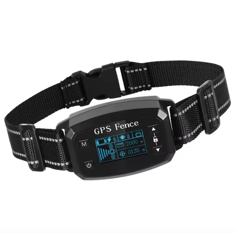 Sistema de cerca inalámbrica con GPS para perros, dispositivo antiladridos automático, inteligente y eléctrico, collar de entrenamiento con choque y pantalla OLED.