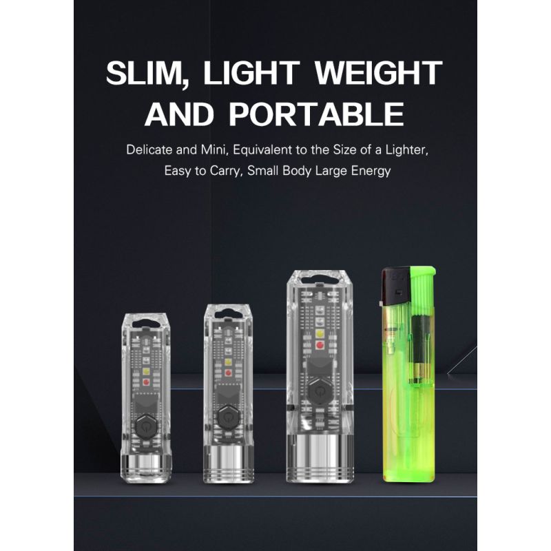 GT13 TIKI Mini llavero luz USB recargable iluminación portátil luz UV para exteriores