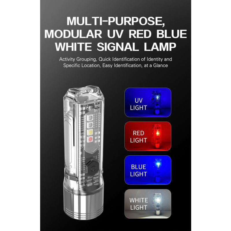 GT13 TIKI Mini llavero luz USB recargable iluminación portátil luz UV para exteriores